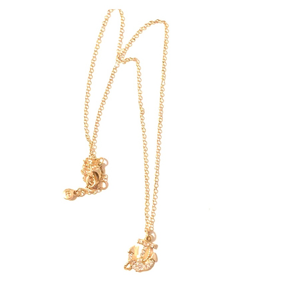 Gold anchor rhinestone necklace